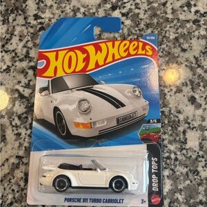 Hot Wheels 2026 White Porsche 911 Turbo Cabriolet Toy Car